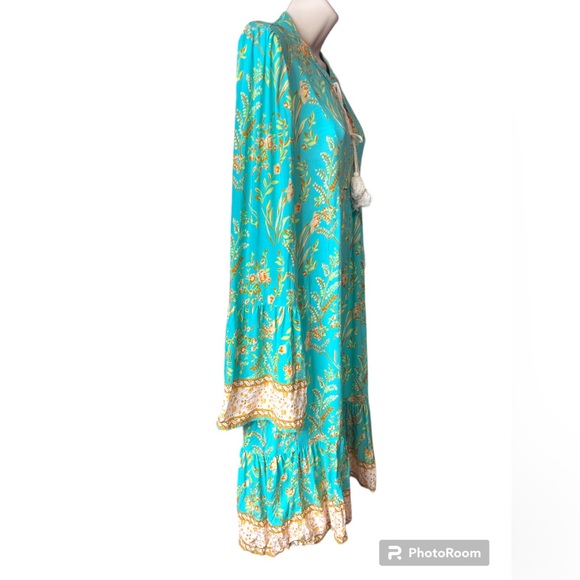 Shein Floral Teal Dress - Picture 3 of 8